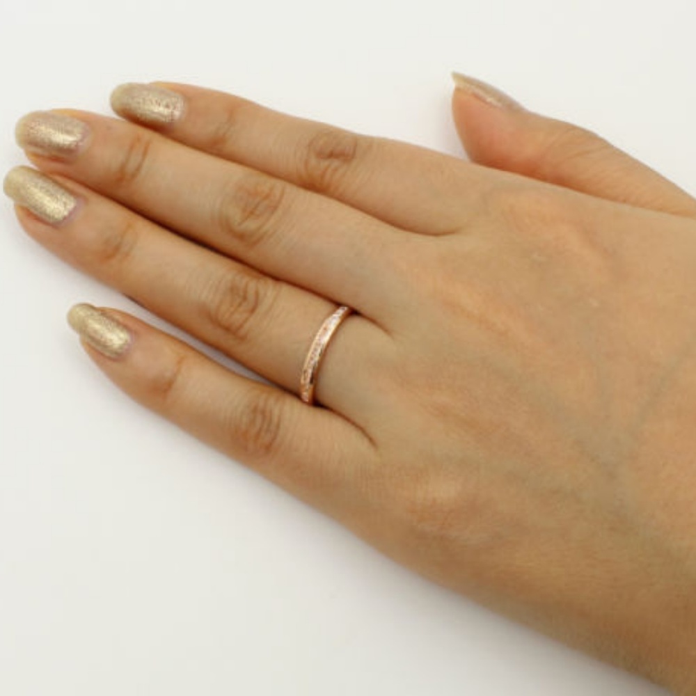 14K Rose Gold Eternity Wedding Band 5 6 7 8 9 - Picture 6 of 10
